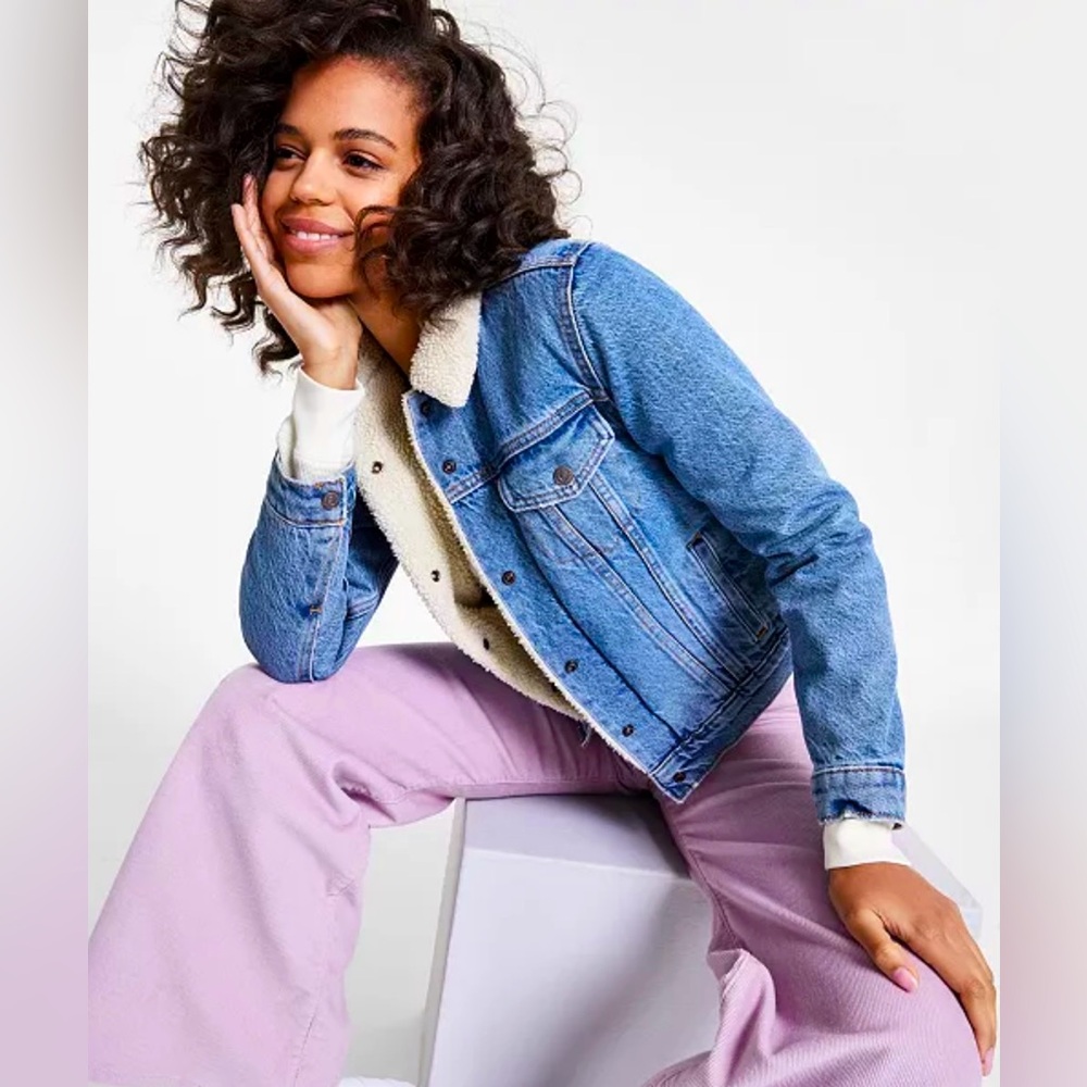 Levi's Jacket Women's Original Denim Trucker with Sherpa Lining